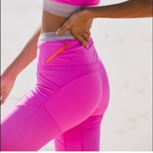 Free People Pink Cropped High-Waist Pocket Leggings